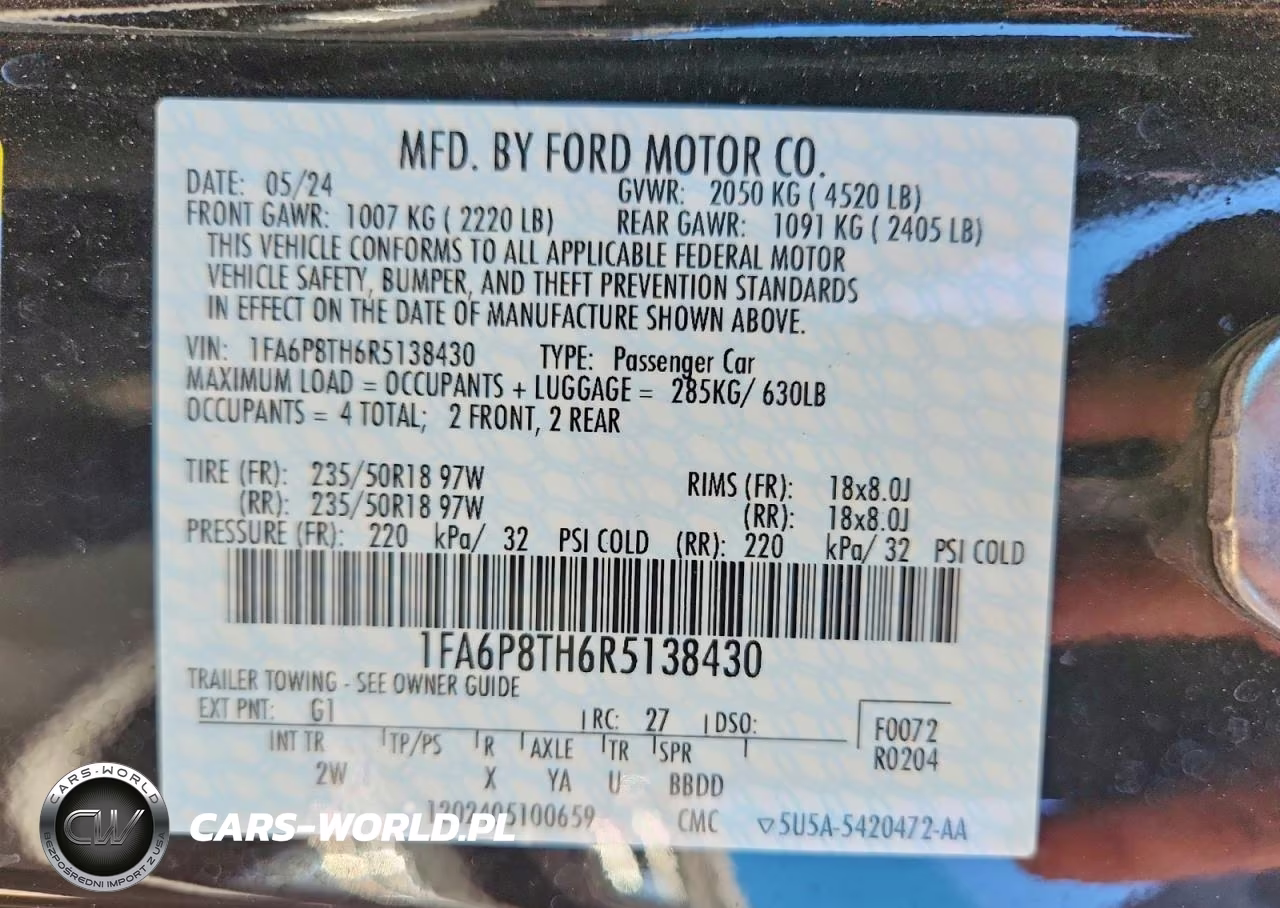 2024 Ford Mustang VIN:1FA6P8TH6R5138430 - 12