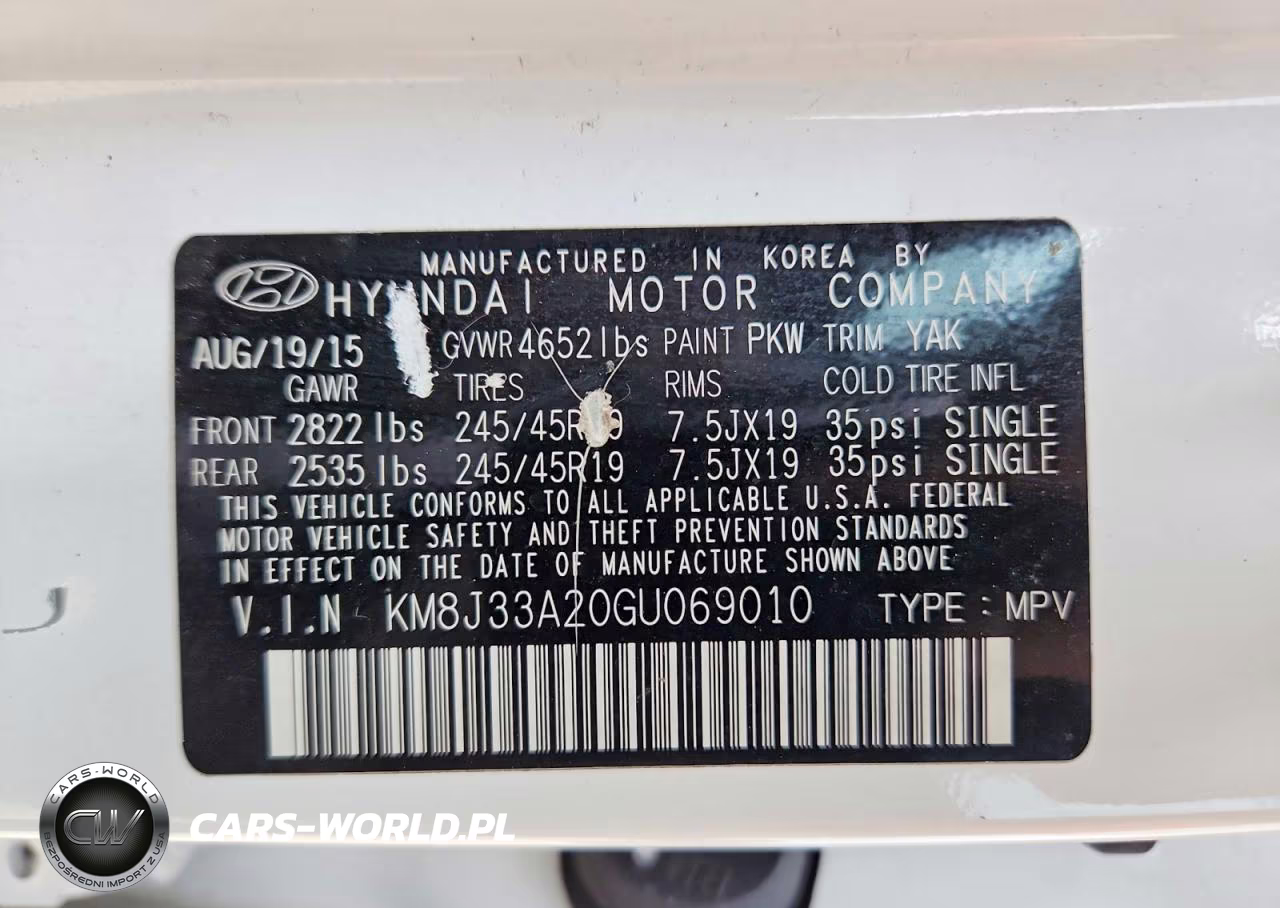 2016 Hyundai Tucson Sport VIN:KM8J33A20GU069010 - 12