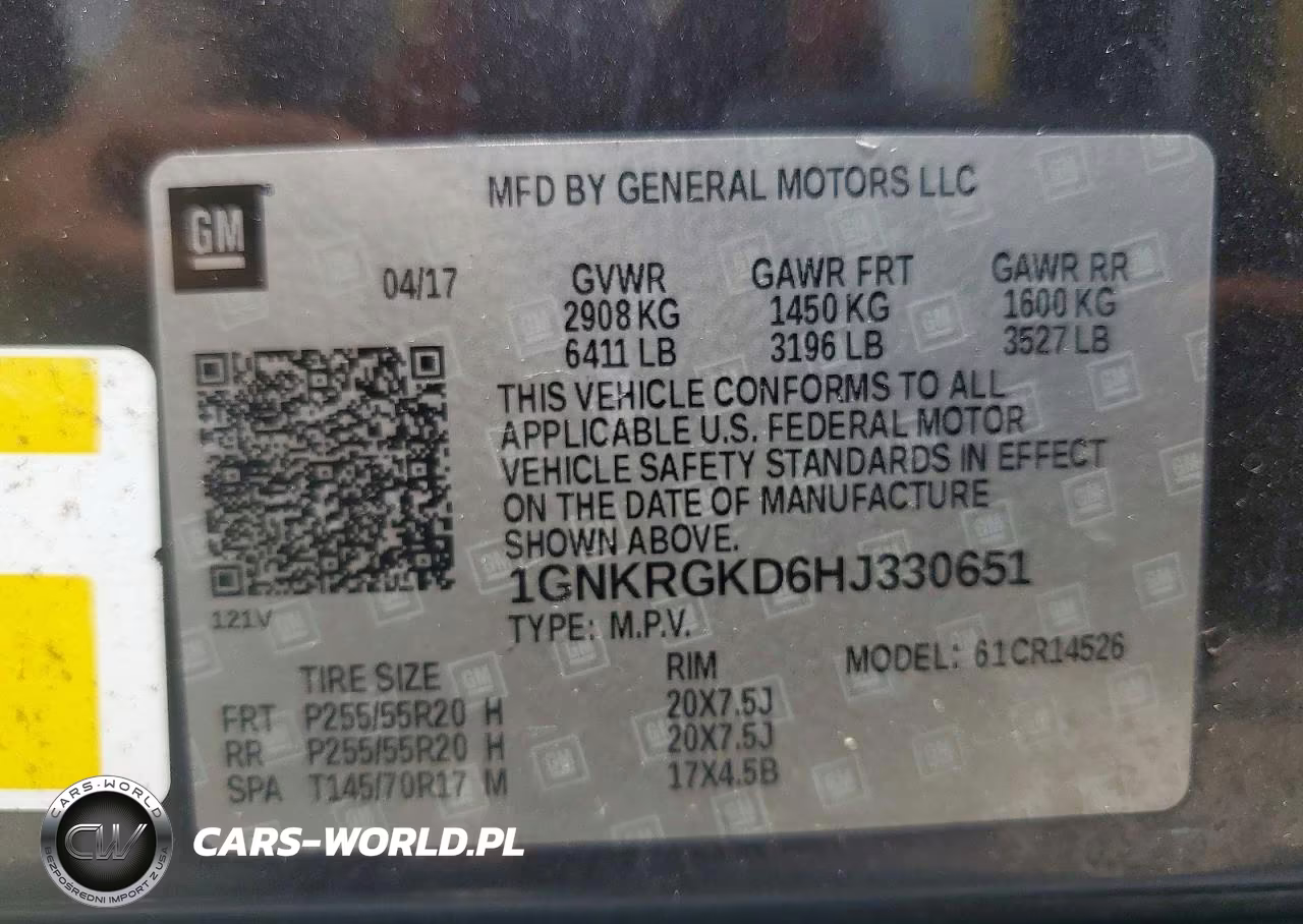2017 Chevrolet Traverse Lt VIN:1GNKRGKD6HJ330651 - 13