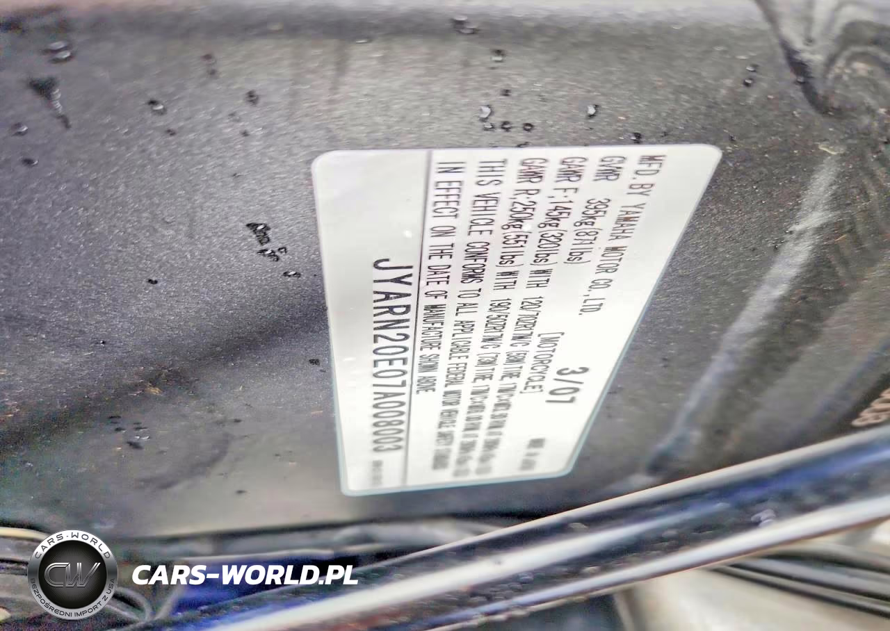 2007 Yama Yzfr1 VIN:JYARN20E07A008003 - 9