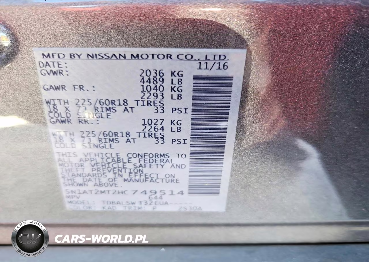 2017 Nissan Rogue Sl VIN:5N1AT2MT2HC749514 - 14