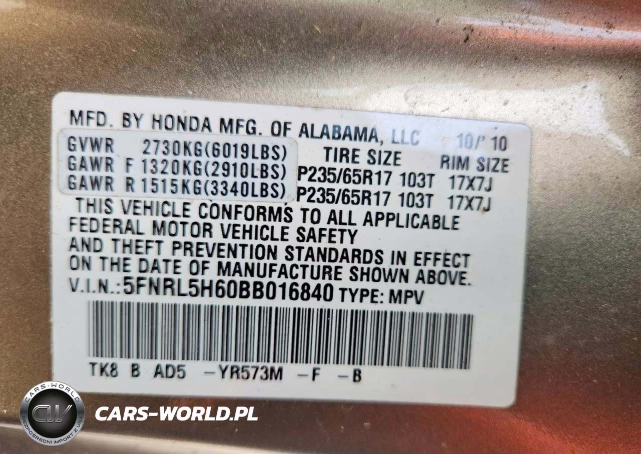 2011 Honda Odyssey Exl VIN:5FNRL5H60BB016840 - 13