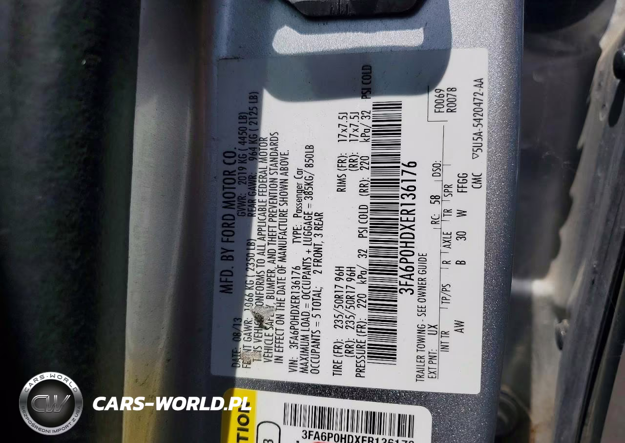 2014 Ford Fusion Se VIN:3FA6P0HDXER136176 - 12