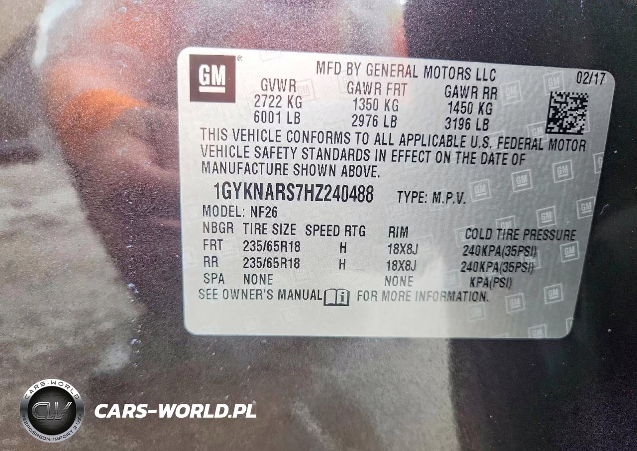 2017 Cadillac Xt5 VIN:1GYKNARS7HZ240488 - 12