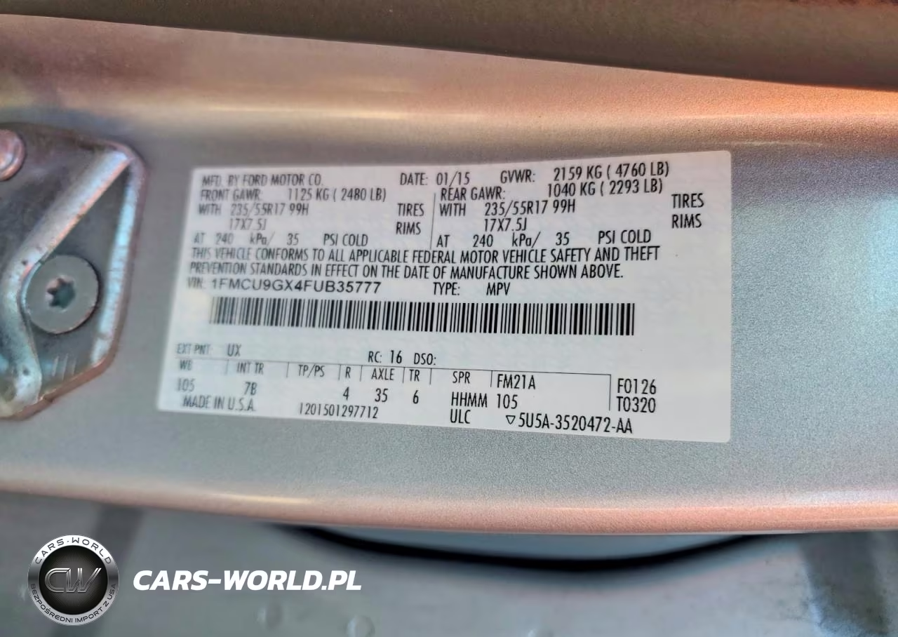 2015 Ford Escape Se VIN:1FMCU9GX4FUB35777 - 13