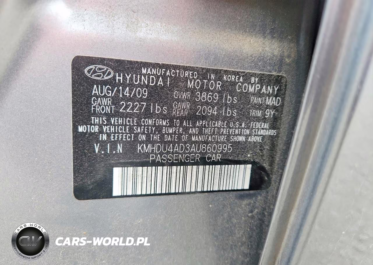 2010 Hyundai Elantra Gls VIN:KMHDU4AD3AU860995 - 13