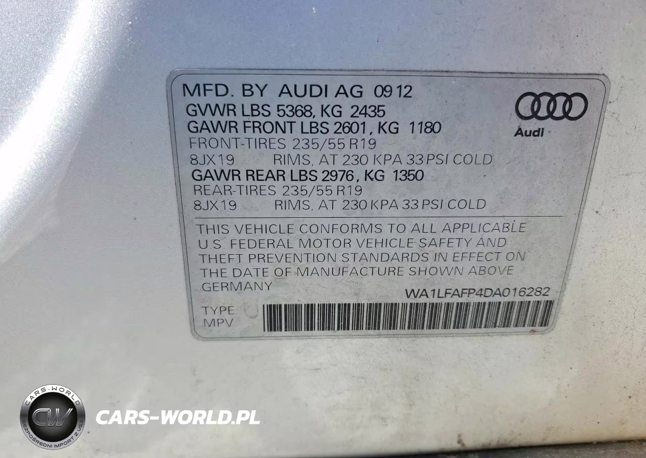 2013 Audi Q5 Premium Plus VIN:WA1LFAFP4DA016282 - 13