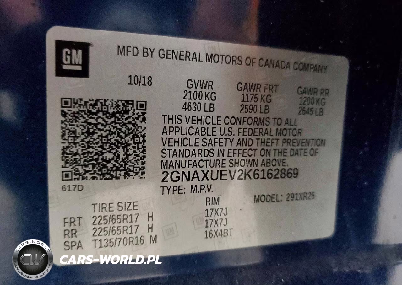 2019 Chevrolet Equinox Lt VIN:2GNAXUEV2K6162869 - 14