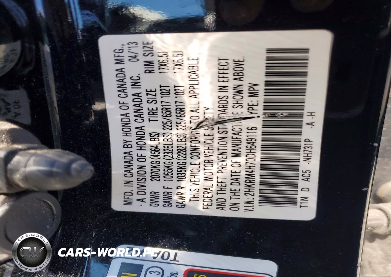 2013 Honda Cr-V Exl VIN:2HKRM4H70DH649116 - 14