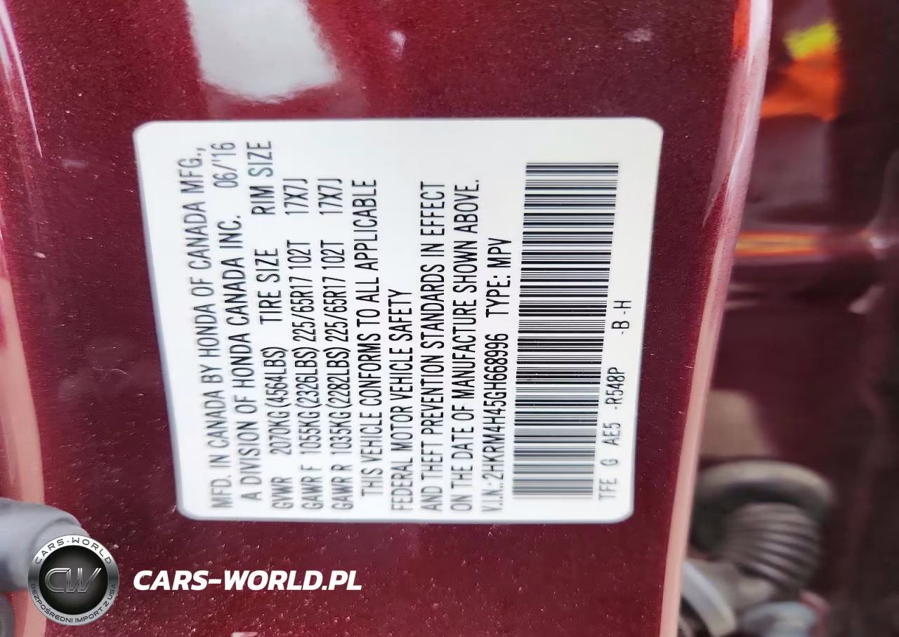 2016 Honda Cr-V Se VIN:2HKRM4H45GH668996 - 13