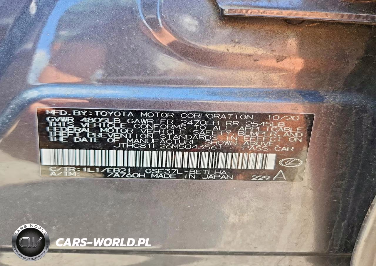 2021 Lexus Is 300 VIN:JTHC81F26M5043561 - 13