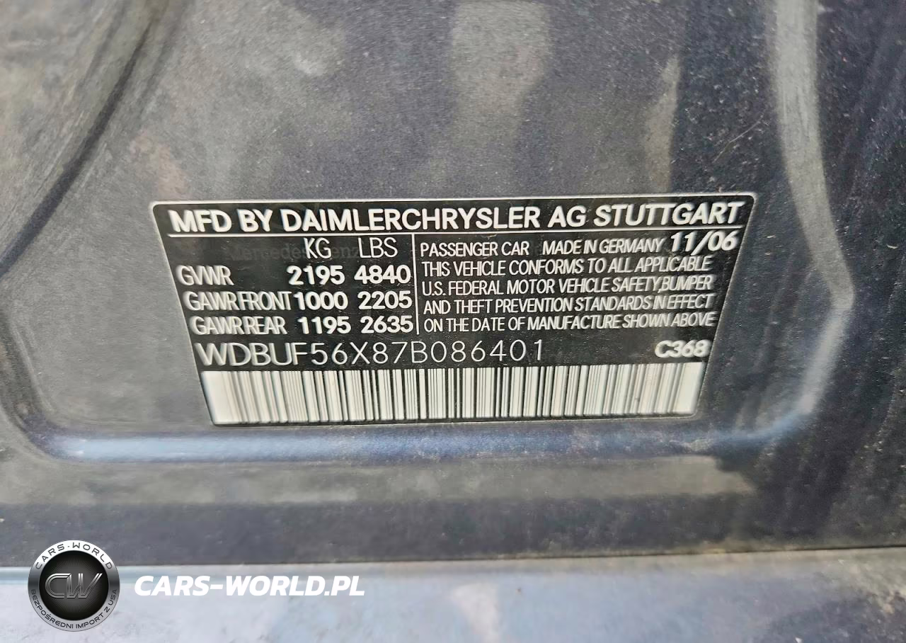 2007 Mercedes-Benz E 350 VIN:WDBUF56X87B086401 - 13