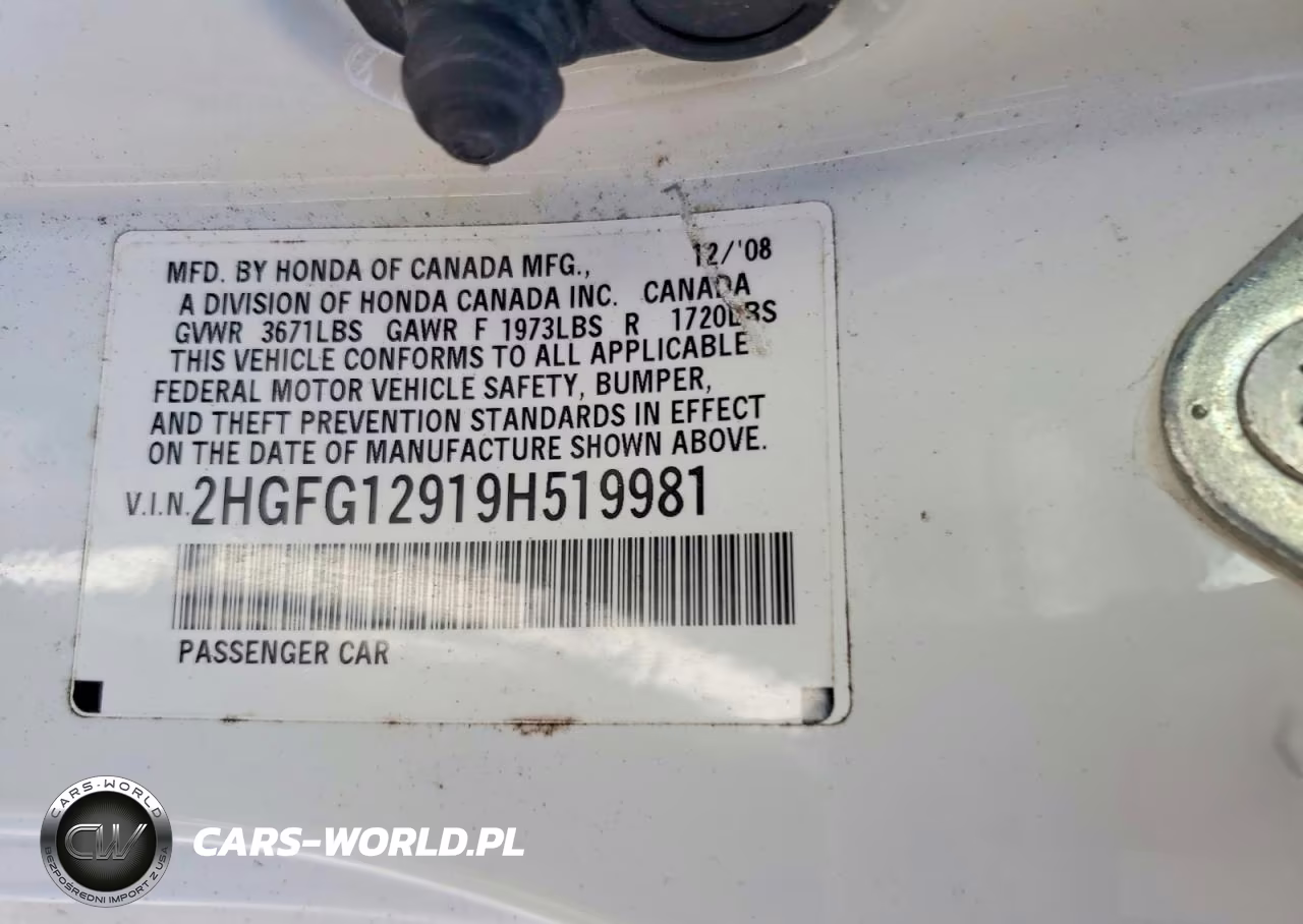 2009 Honda Civic Exl VIN:2HGFG12919H519981 - 12