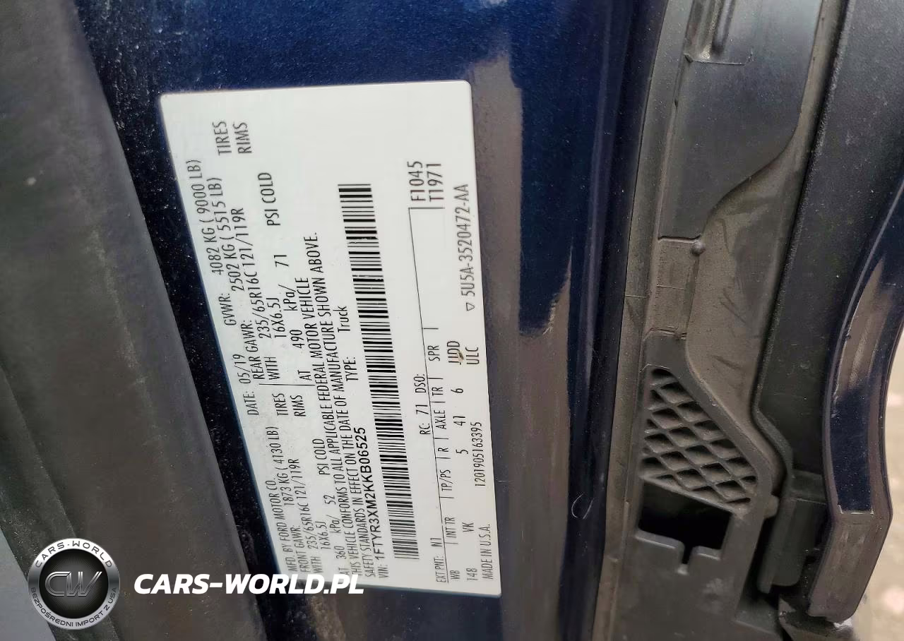 2019 Ford Transit T-250 Utility - Service Van VIN:1FTYR3XM2KKB06525 - 12