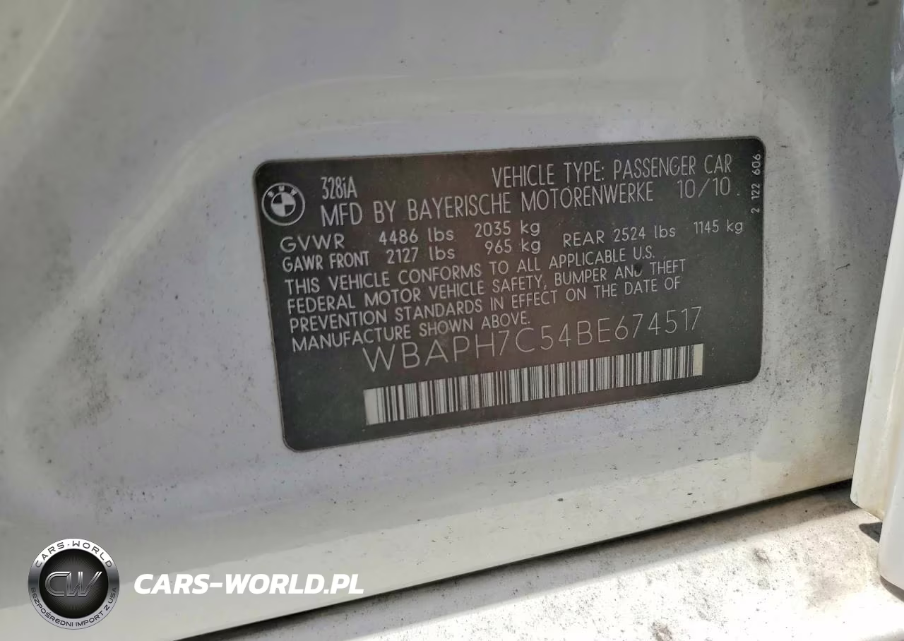 2011 BMW 328 I VIN:WBAPH7C54BE674517 - 12
