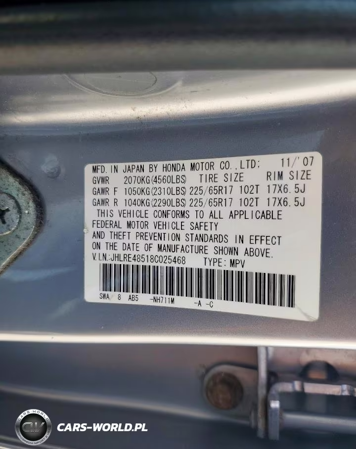 2008 Honda Cr-V Ex VIN:JHLRE48518C025468 - 13