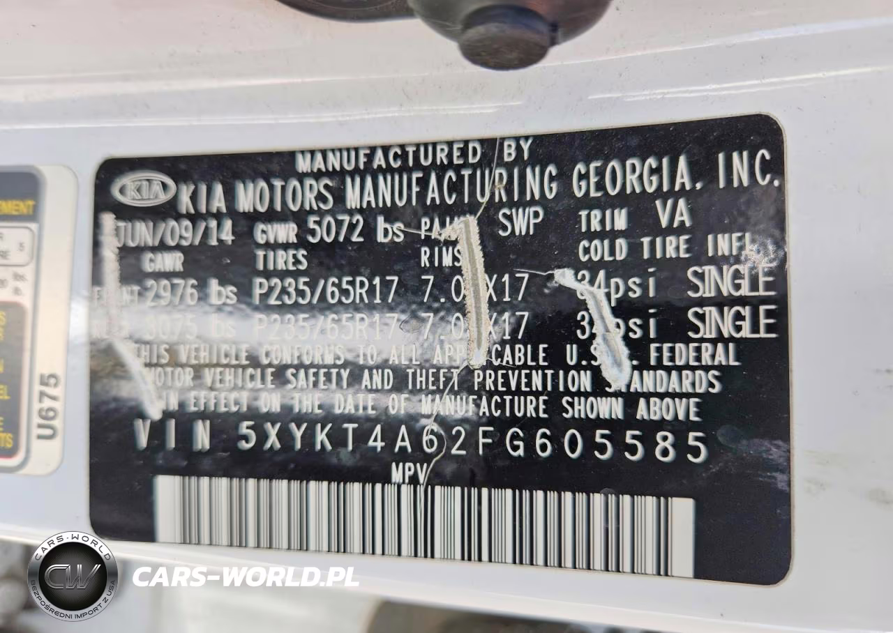 2015 Kia Sorento Lx VIN:5XYKT4A62FG605585 - 13