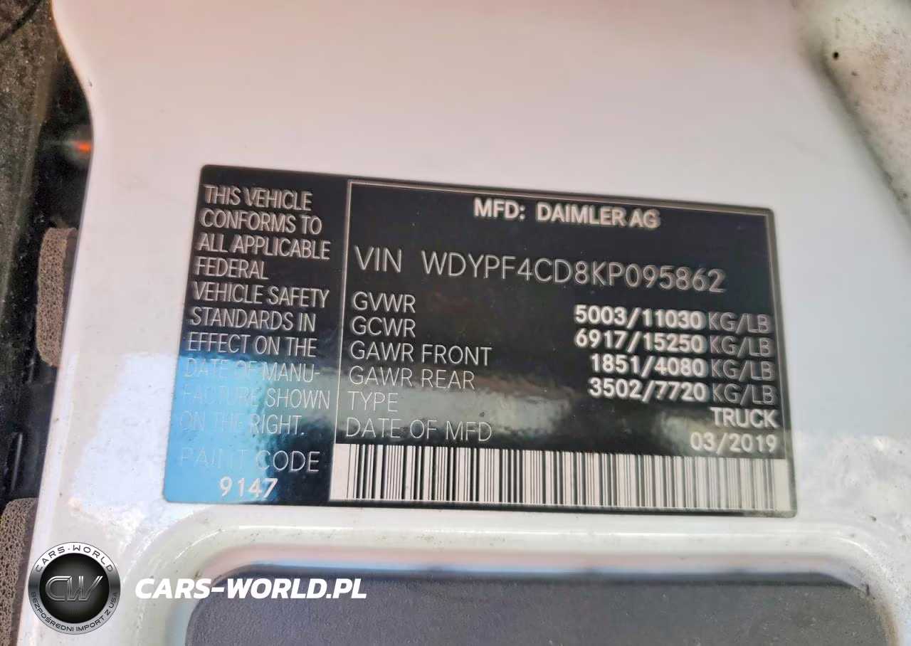 2019 Freightliner Sprinter 3500 VIN:WDYPF4CD8KP095862 - 13