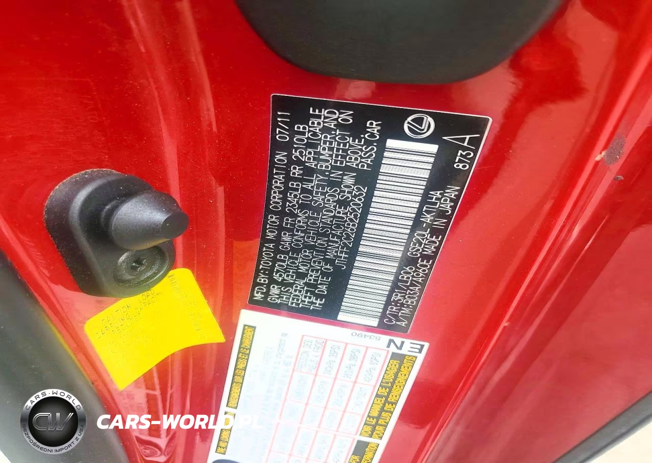 2011 Lexus Is 250 VIN:JTHFF2C26B2520632 - 12