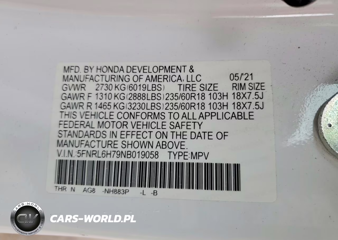 2022 Honda Odyssey Exl VIN:5FNRL6H79NB019058 - 14