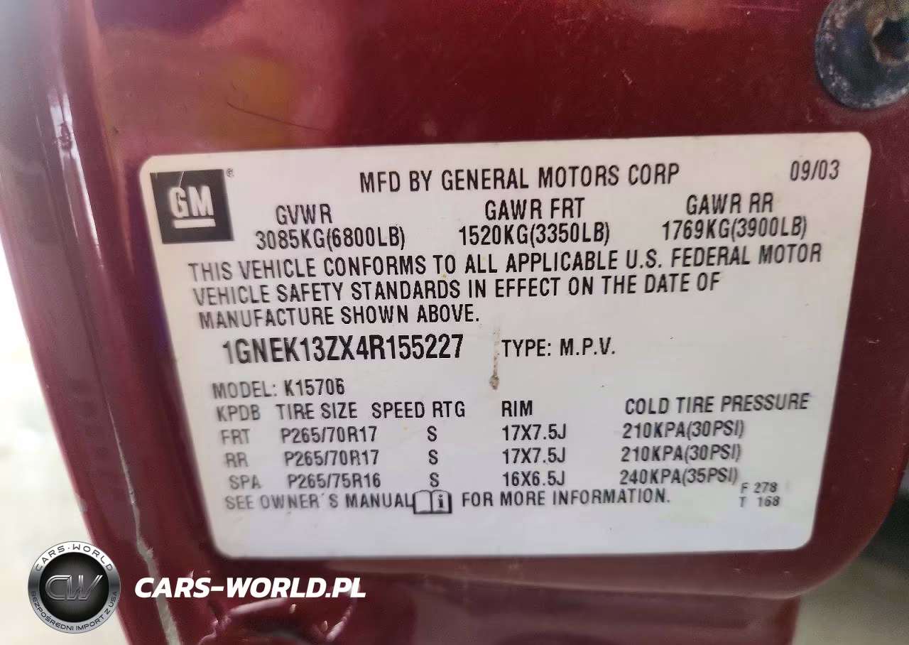 2004 Chevrolet Tahoe K1500 VIN:1GNEK13ZX4R155227 - 13