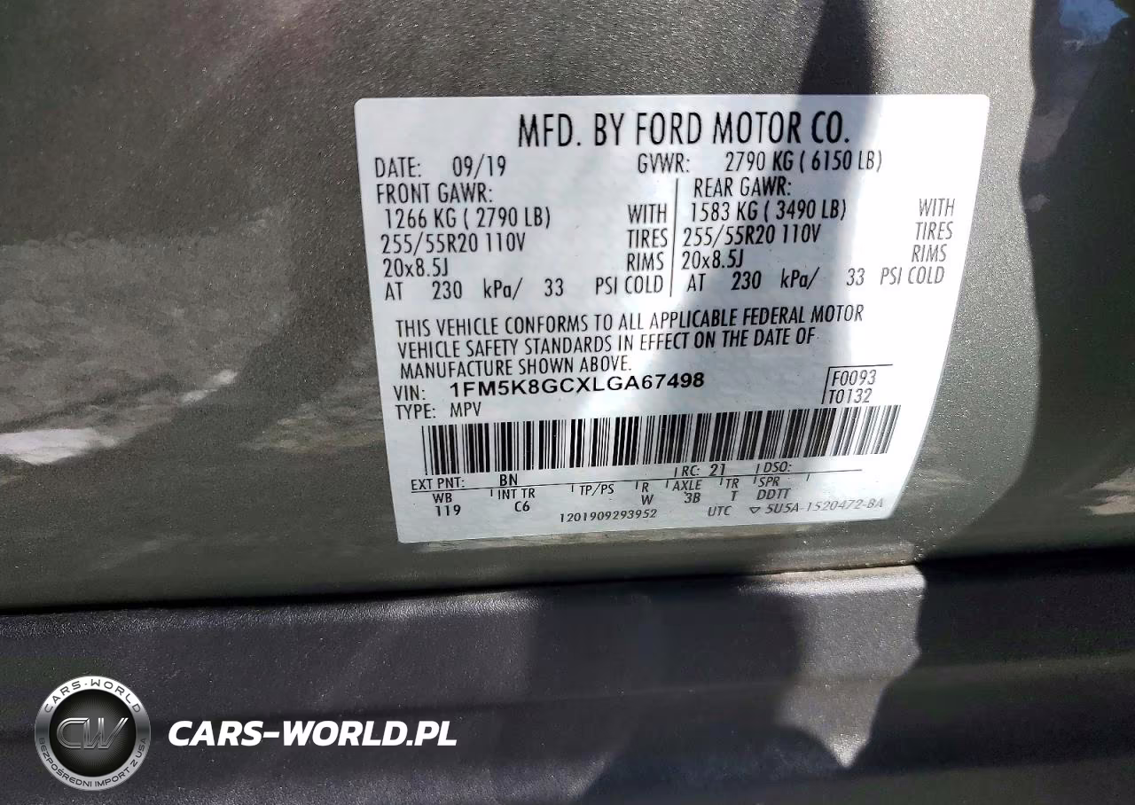 2020 Ford Explorer St VIN:1FM5K8GCXLGA67498 - 14