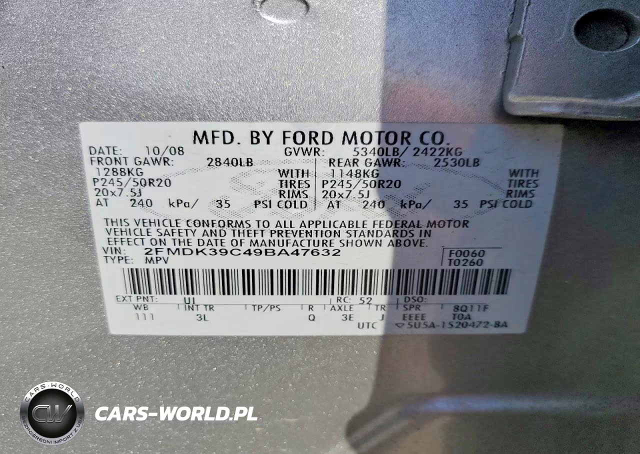 2009 Ford Edge Limited VIN:2FMDK39C49BA47632 - 13