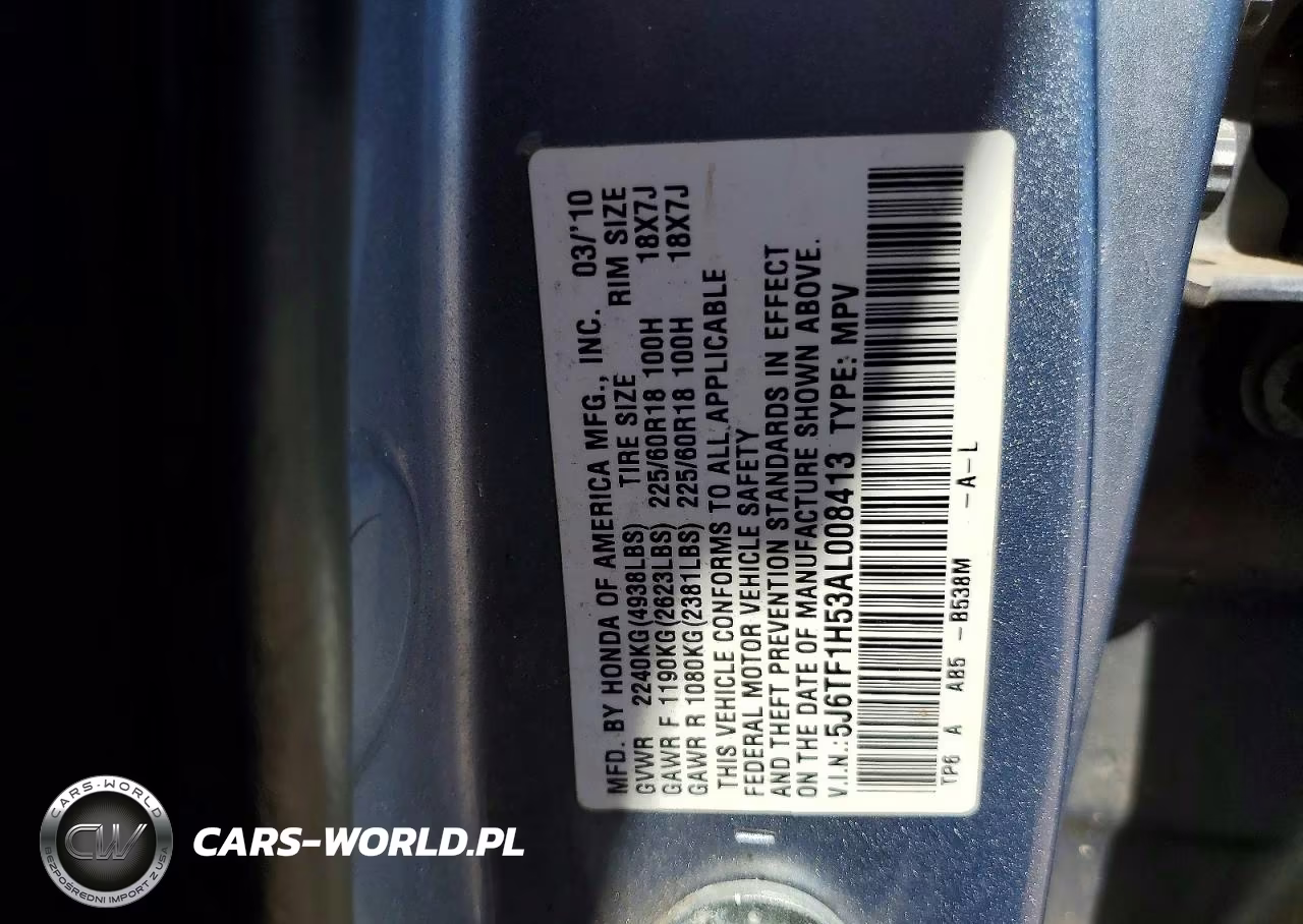 2010 Honda Accord Crosstour Exl VIN:5J6TF1H53AL008413 - 12