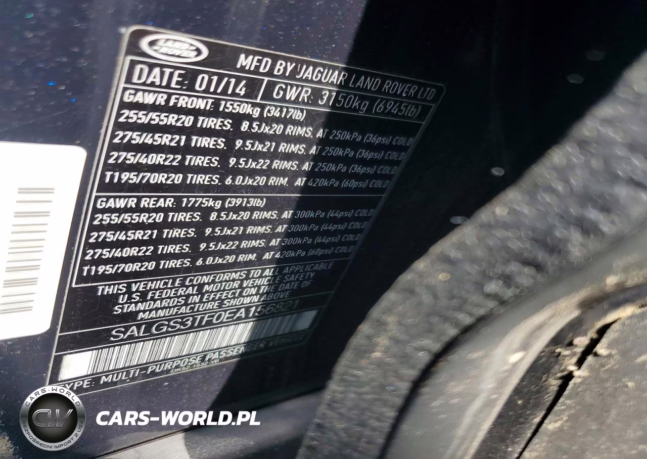 2014 Land Rover Range Rover Supercharged VIN:SALGS3TF0EA156821 - 13