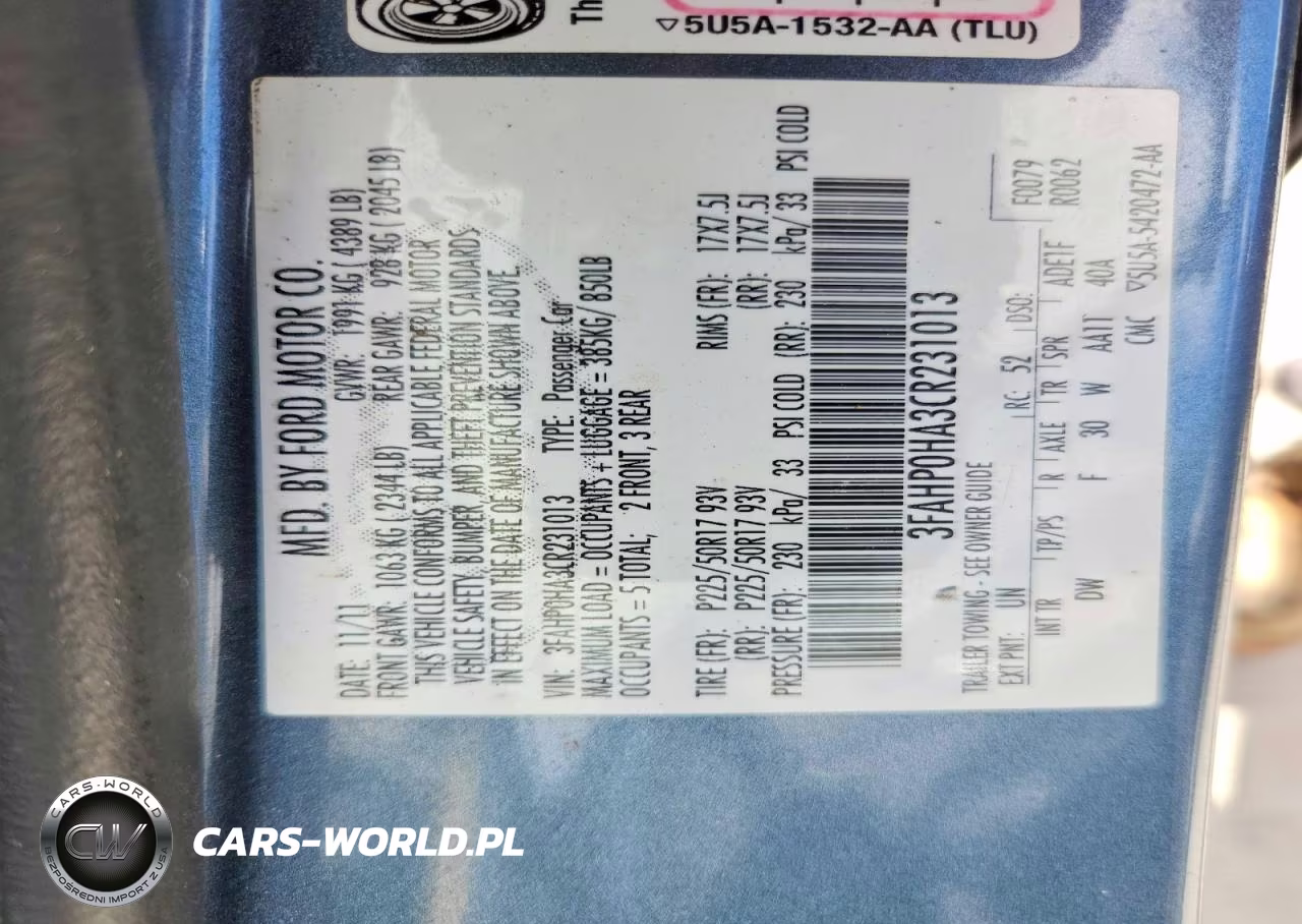 2012 Ford Fusion Se VIN:3FAHP0HA3CR231013 - 12