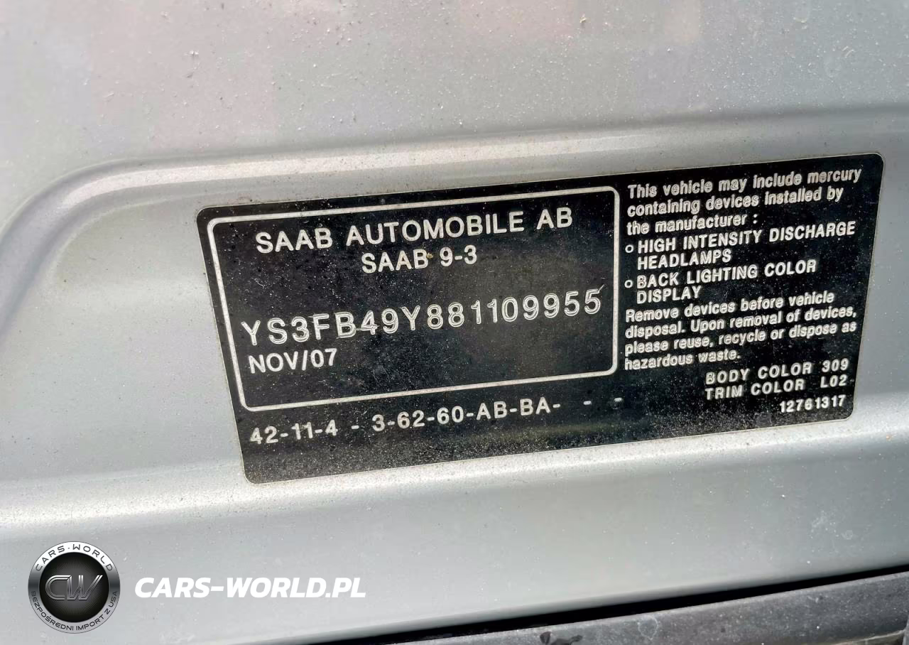 2008 Saab 9-3 2.0T VIN:YS3FB49Y881109955 - 10
