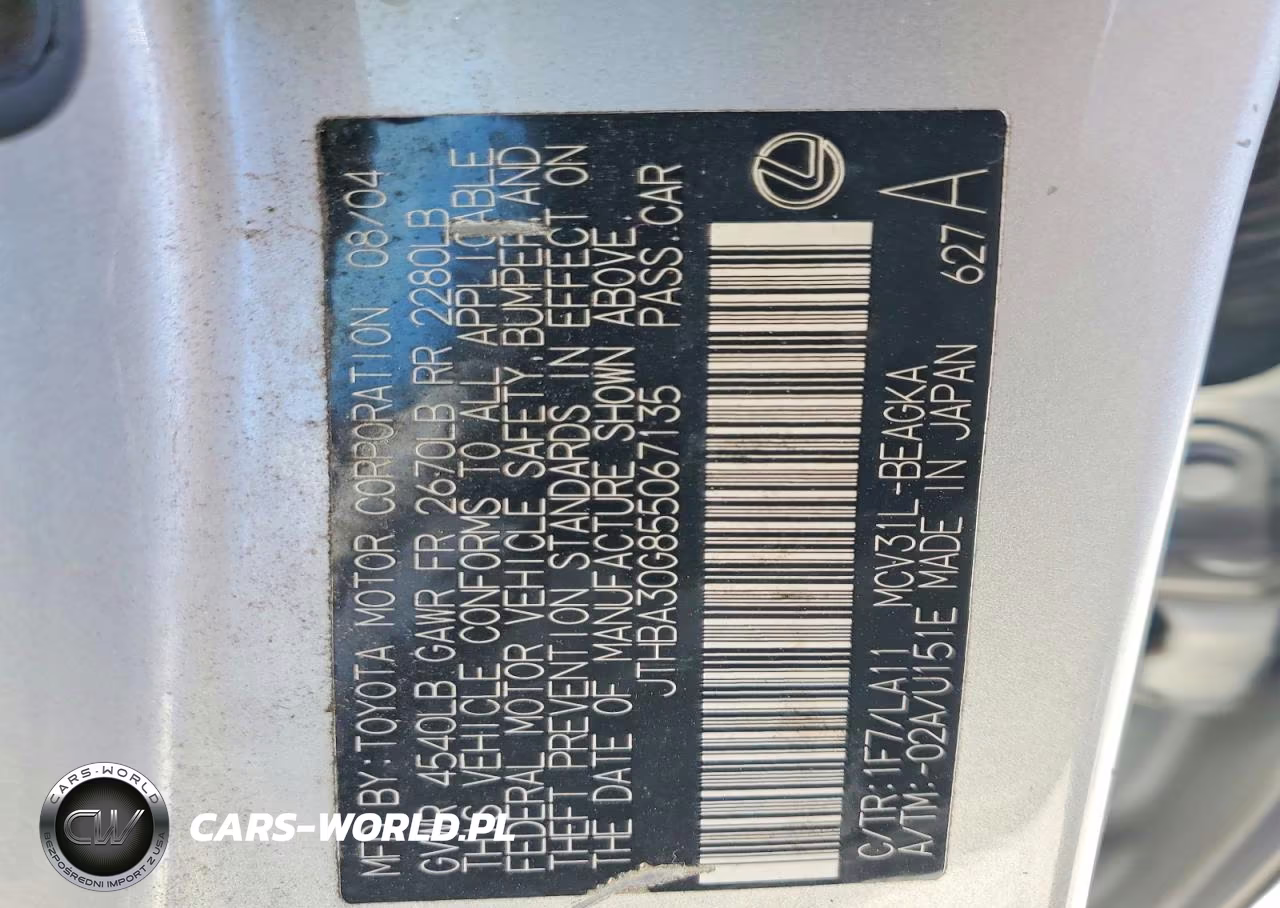 2005 Lexus Es 330 VIN:JTHBA30G855067135 - 12