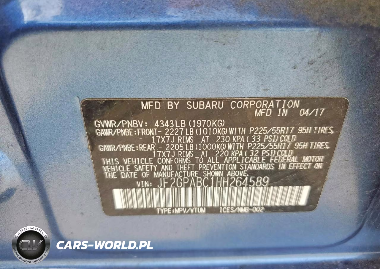 2017 Subaru Crosstrek Premium VIN:JF2GPABC1HH264589 - 13