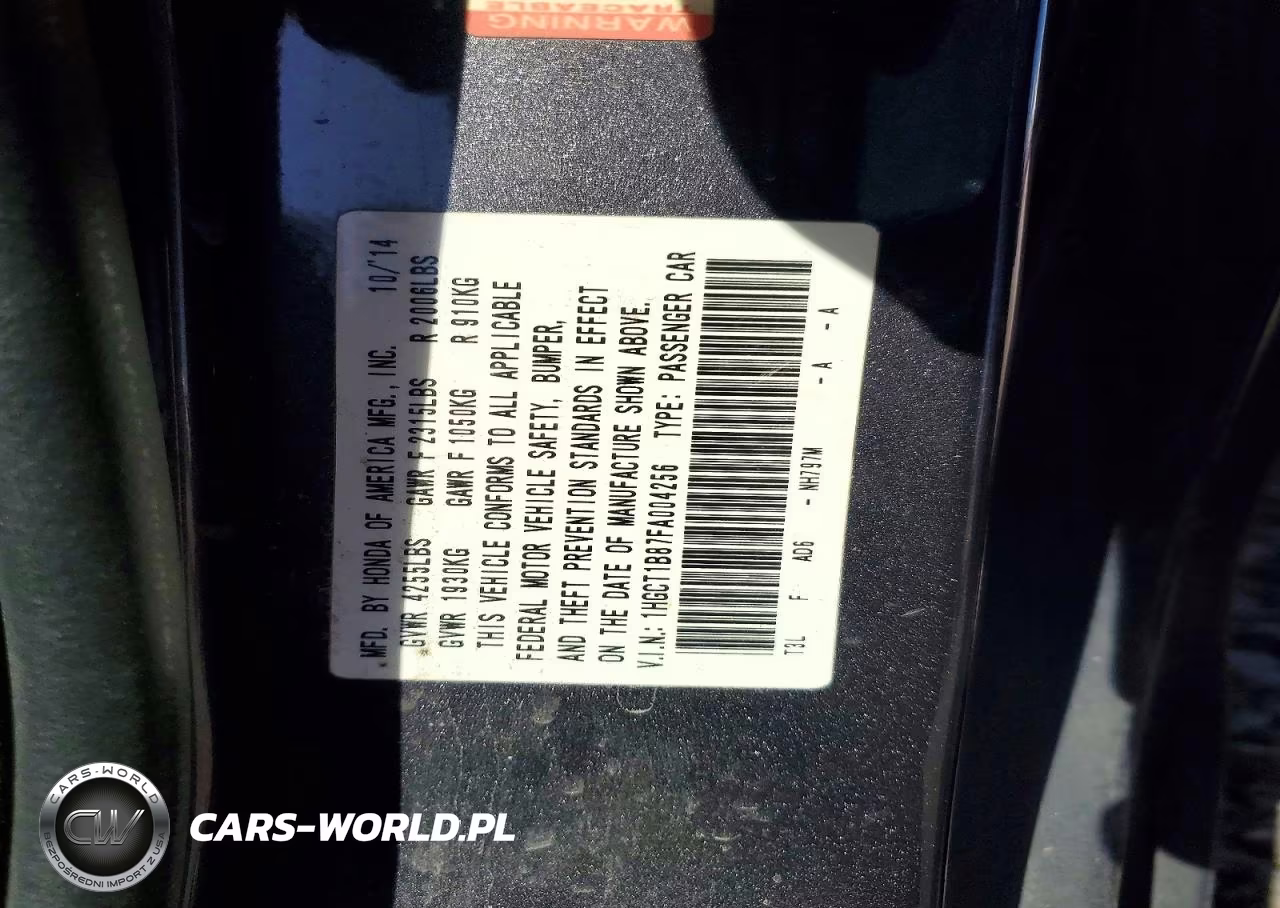 2015 Honda Accord Exl VIN:1HGCT1B87FA004256 - 12