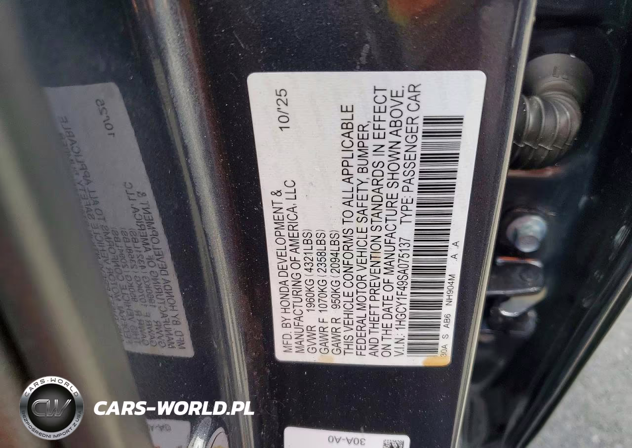 2025 Honda Accord Se VIN:1HGCY1F49SA075137 - 13