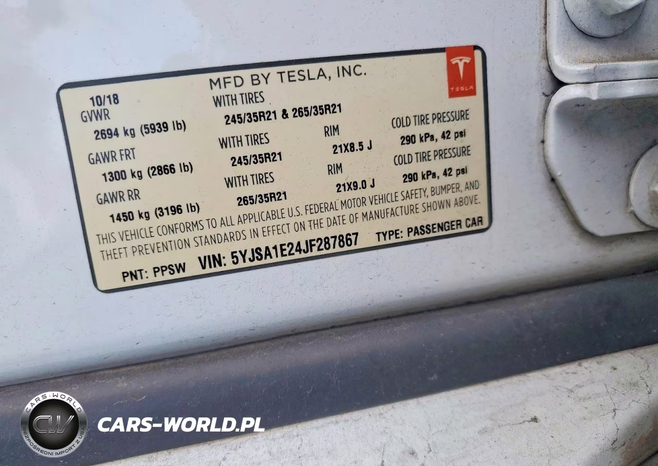 2018 Tesla Model S VIN:5YJSA1E24JF287867 - 12