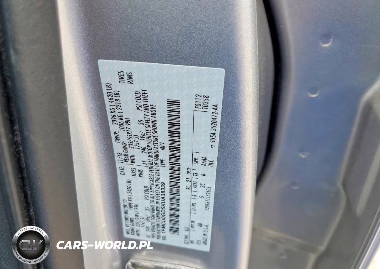 2019 Ford Escape Se VIN:1FMCU0GD5KUA38339 - 13