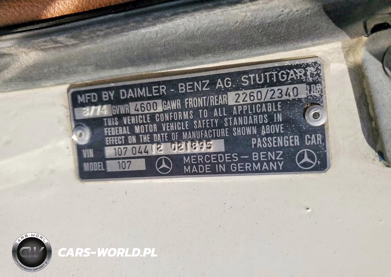 1975 Mercedes-Benz 450 Sl VIN:10704412021895 - 12
