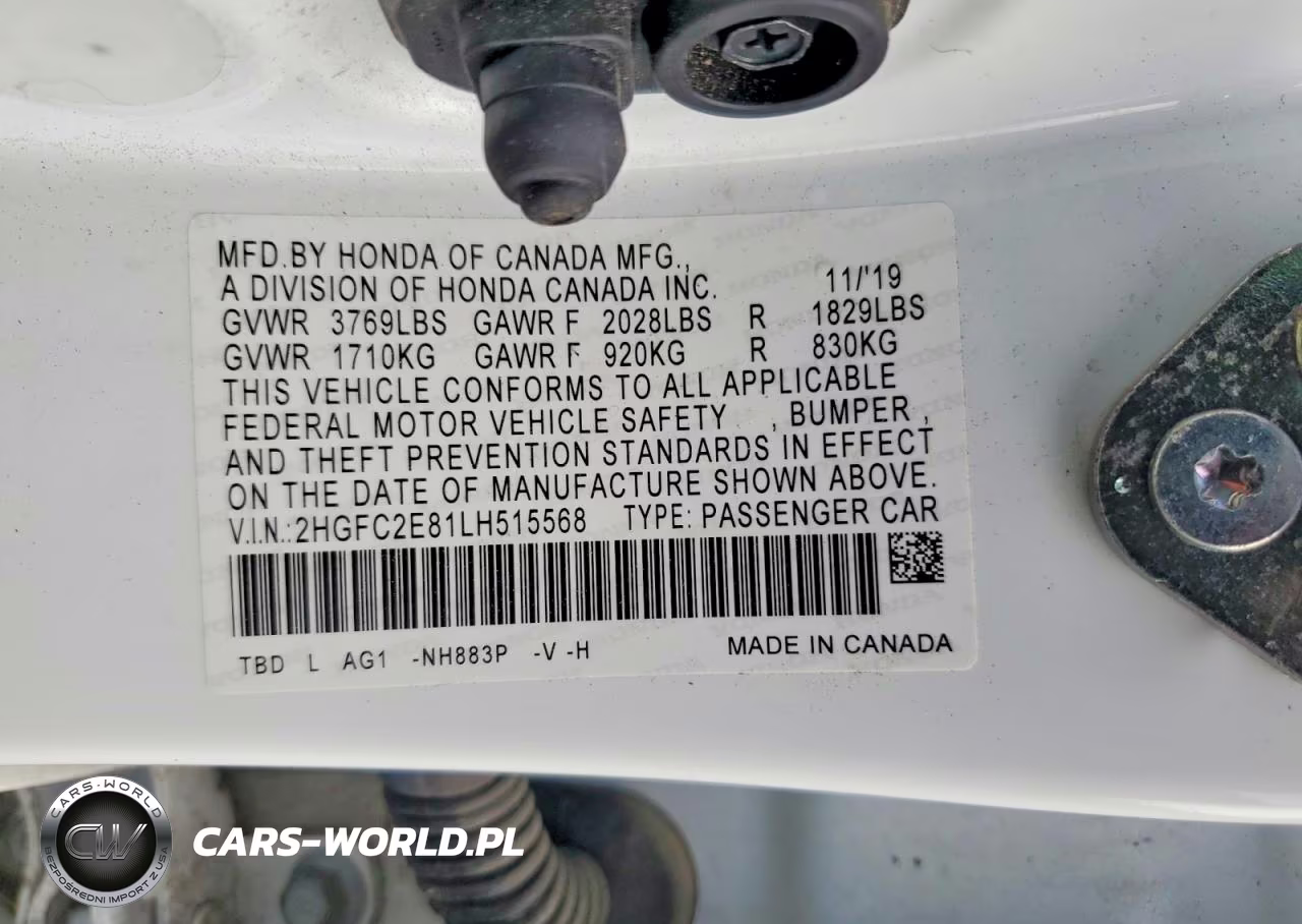 2020 Honda Civic Sport VIN:2HGFC2E81LH515568 - 12