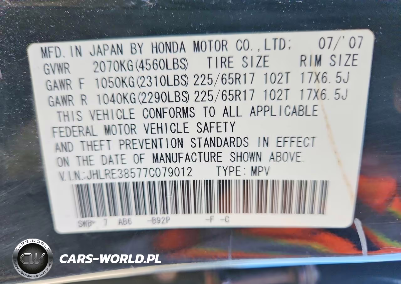 2007 Honda Cr-V Ex VIN:JHLRE38577C079012 - 13