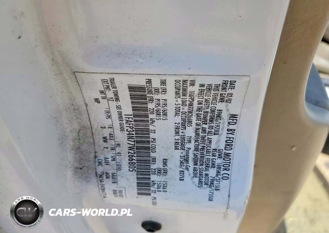 2007 Ford Focus Zx4 VIN:1FAFP34N77W266805 - 12