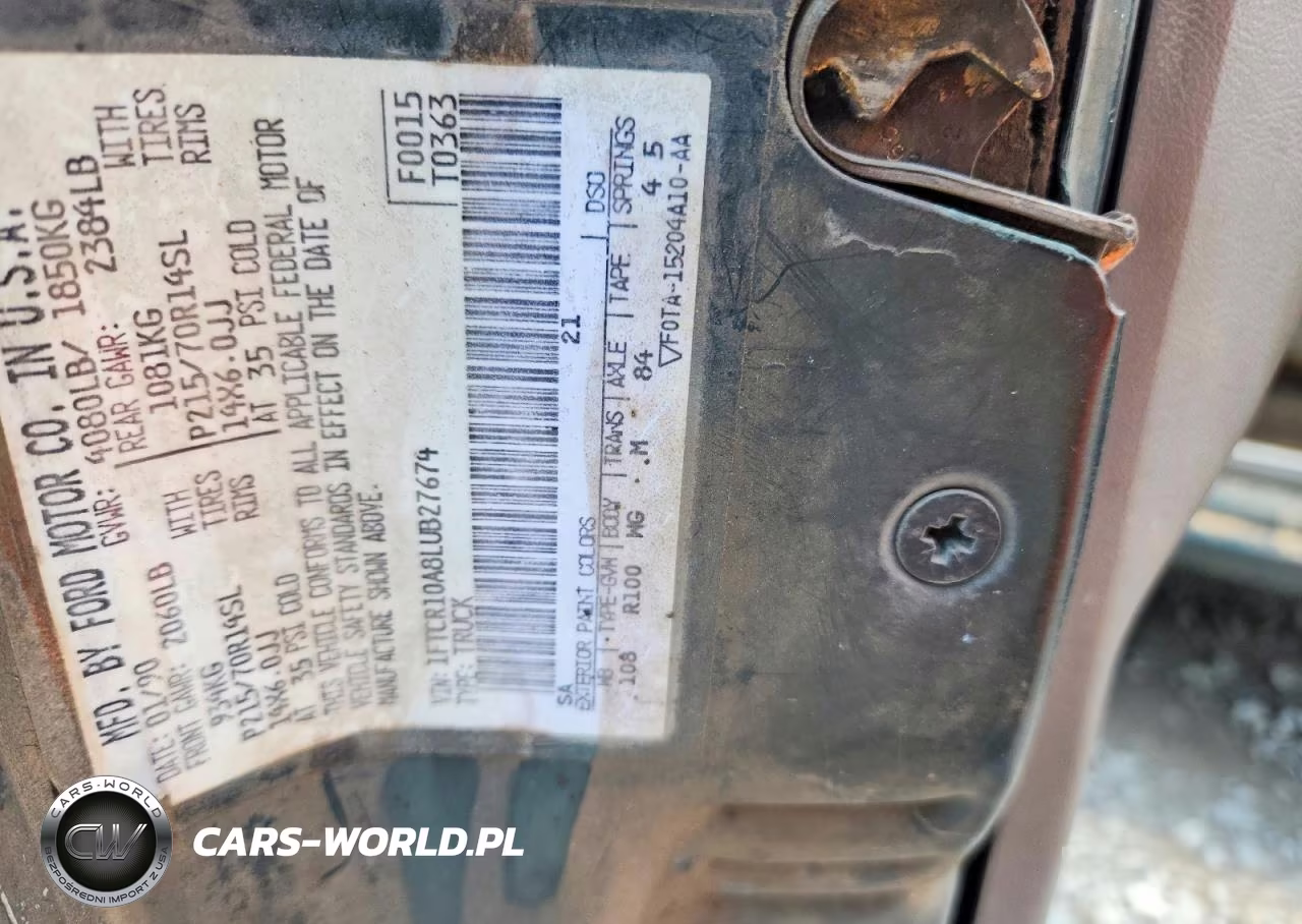 1990 Ford Ranger VIN:1FTCR10A8LUB27674 - 12