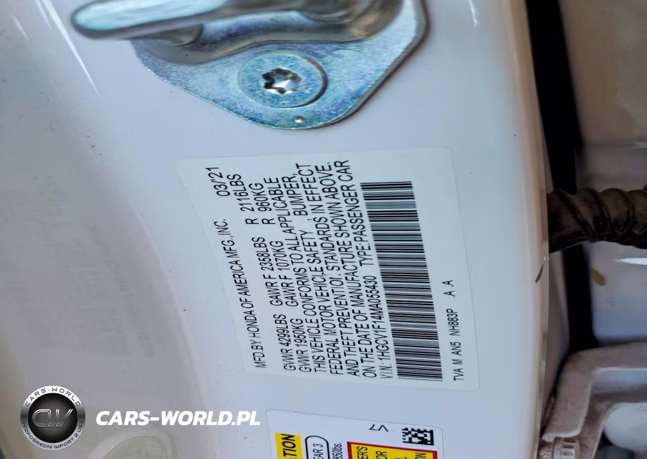 2021 Honda Accord Lx VIN:1HGCV1F14MA055430 - 12