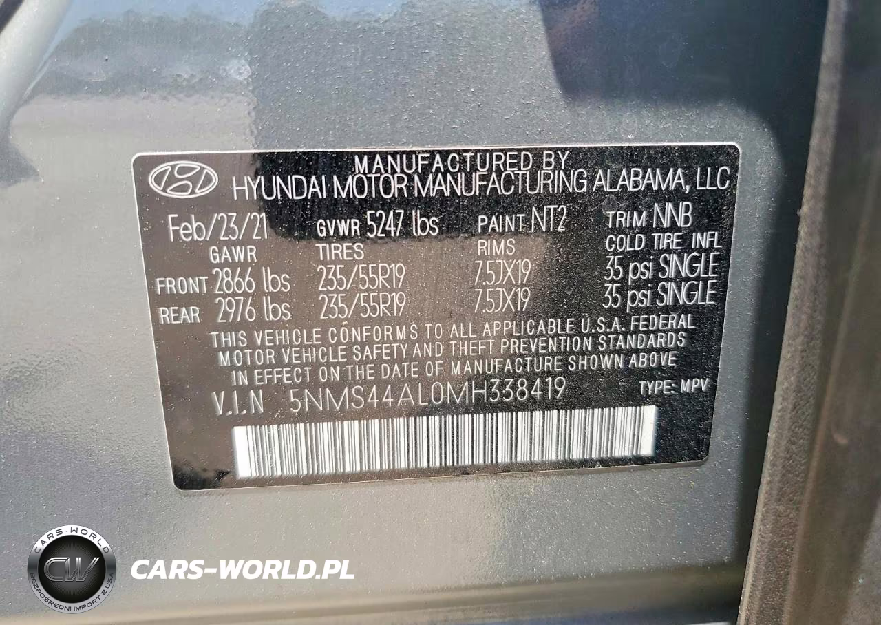 2021 Hyundai Santa Fe Limited VIN:5NMS44AL0MH338419 - 13