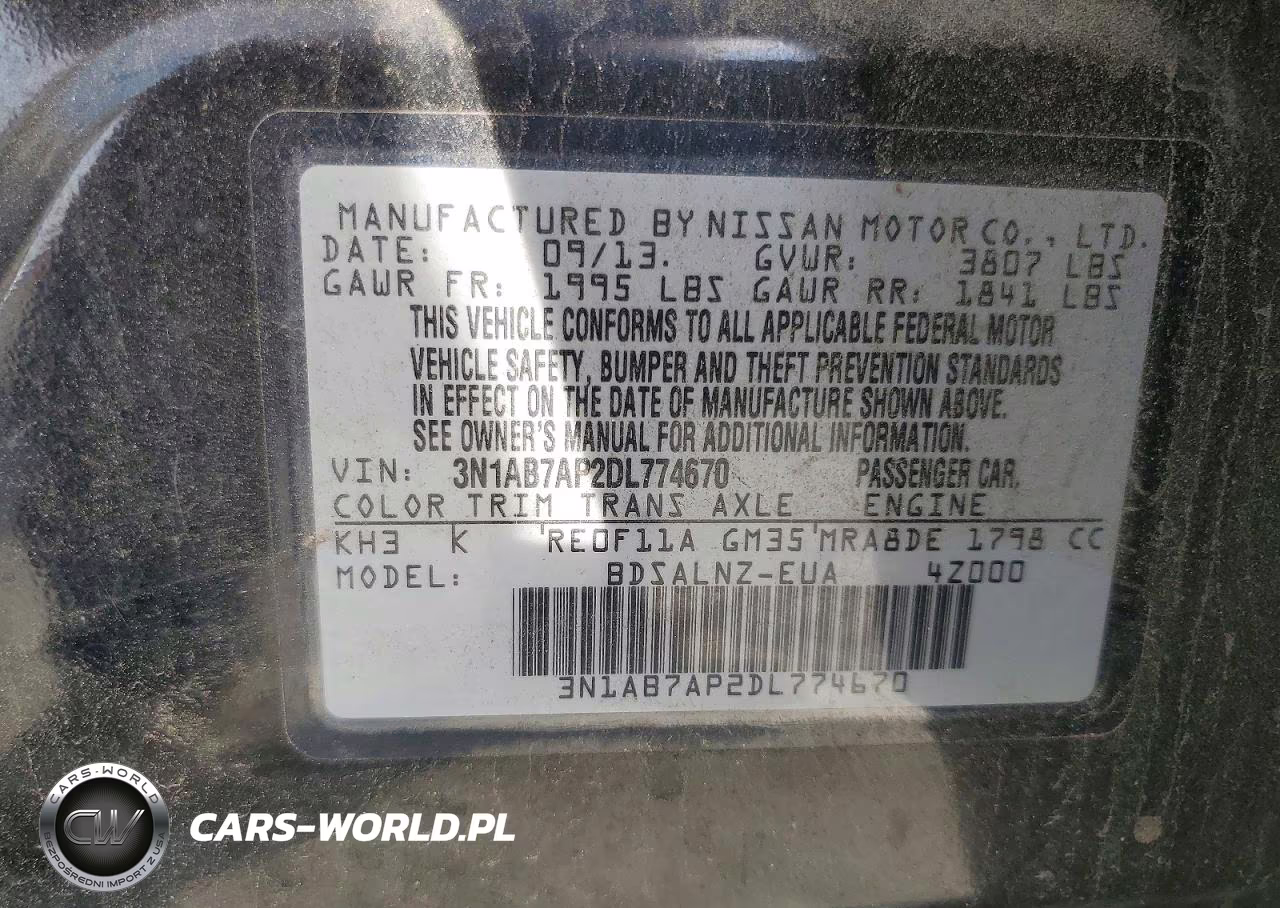 2013 Nissan Sentra S VIN:3N1AB7AP2DL774670 - 12