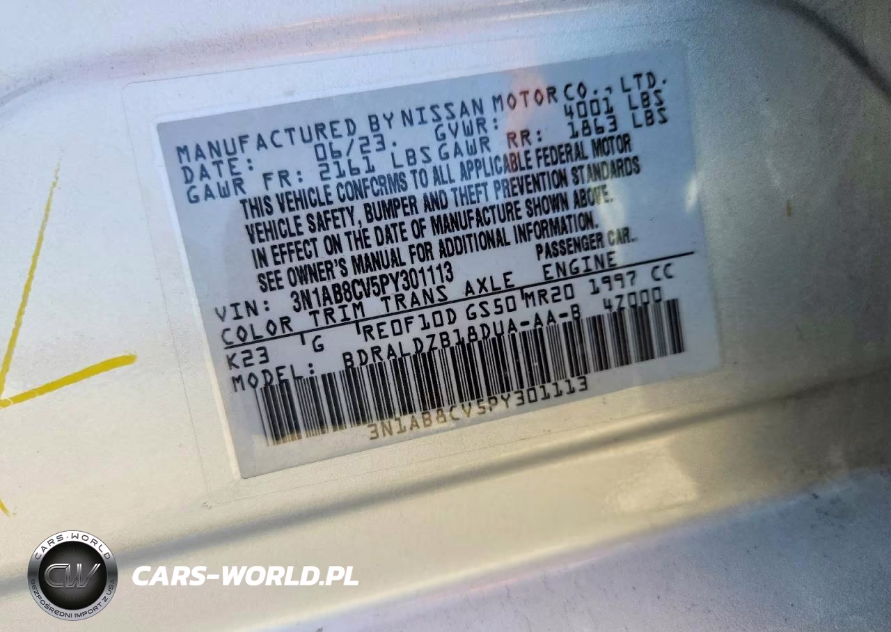 2023 Nissan Sentra Sv VIN:3N1AB8CV5PY301113 - 12