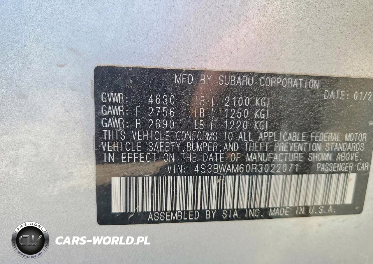 2024 Subaru Legacy Limited VIN:4S3BWAM60R3022071 - 13