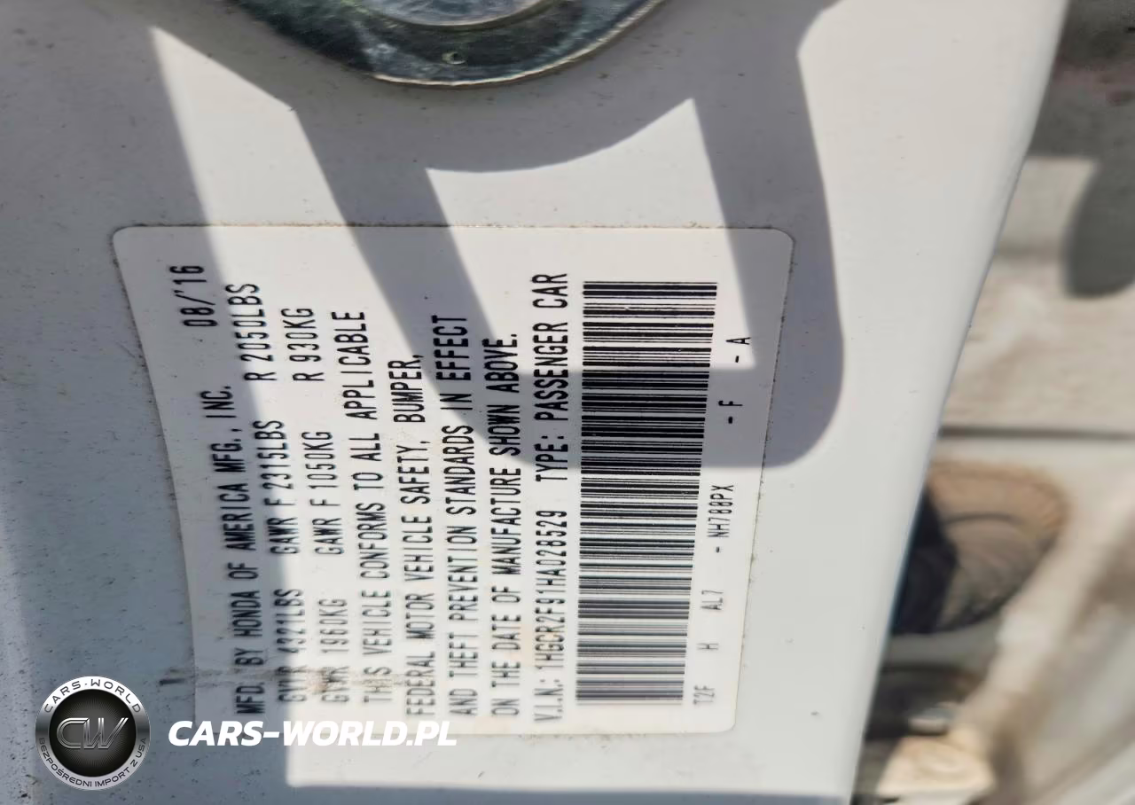 2017 Honda Accord Exl VIN:1HGCR2F91HA028529 - 12
