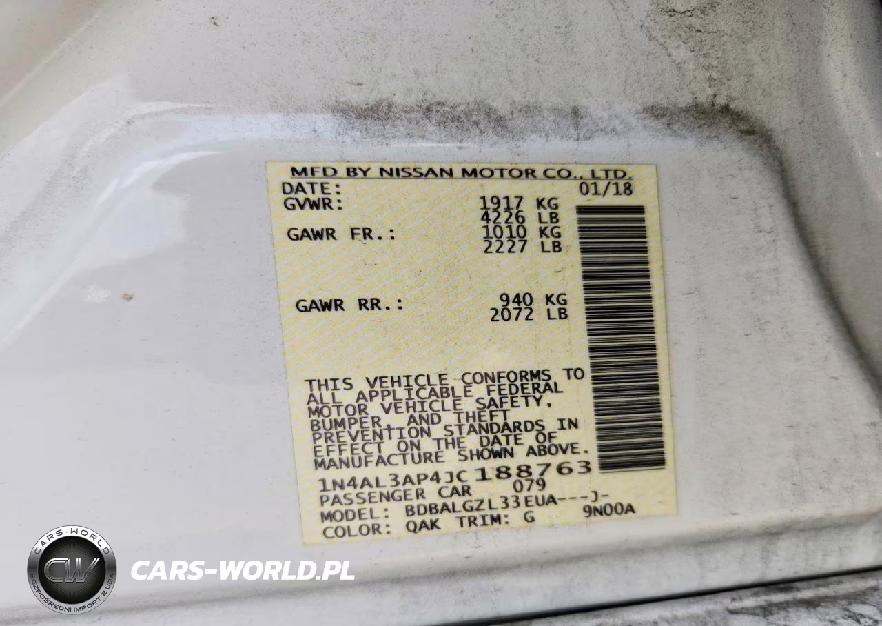 2018 Nissan Altima 2.5 S VIN:1N4AL3AP4JC188763 - 13