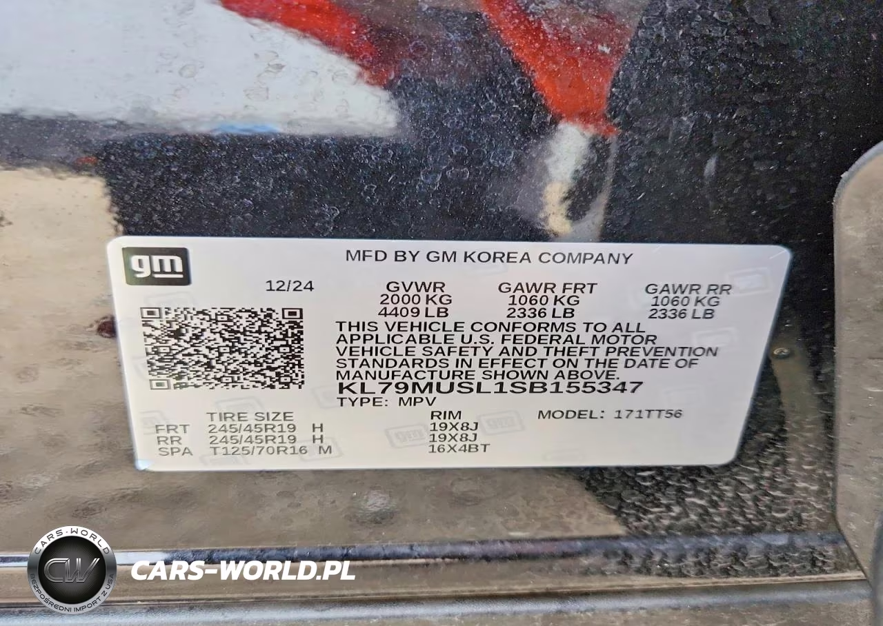 2025 Chevrolet Trailblazer Rs VIN:KL79MUSL1SB155347 - 12